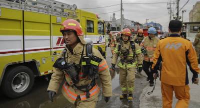 Крупный пожар произошёл в гостинице Сеула